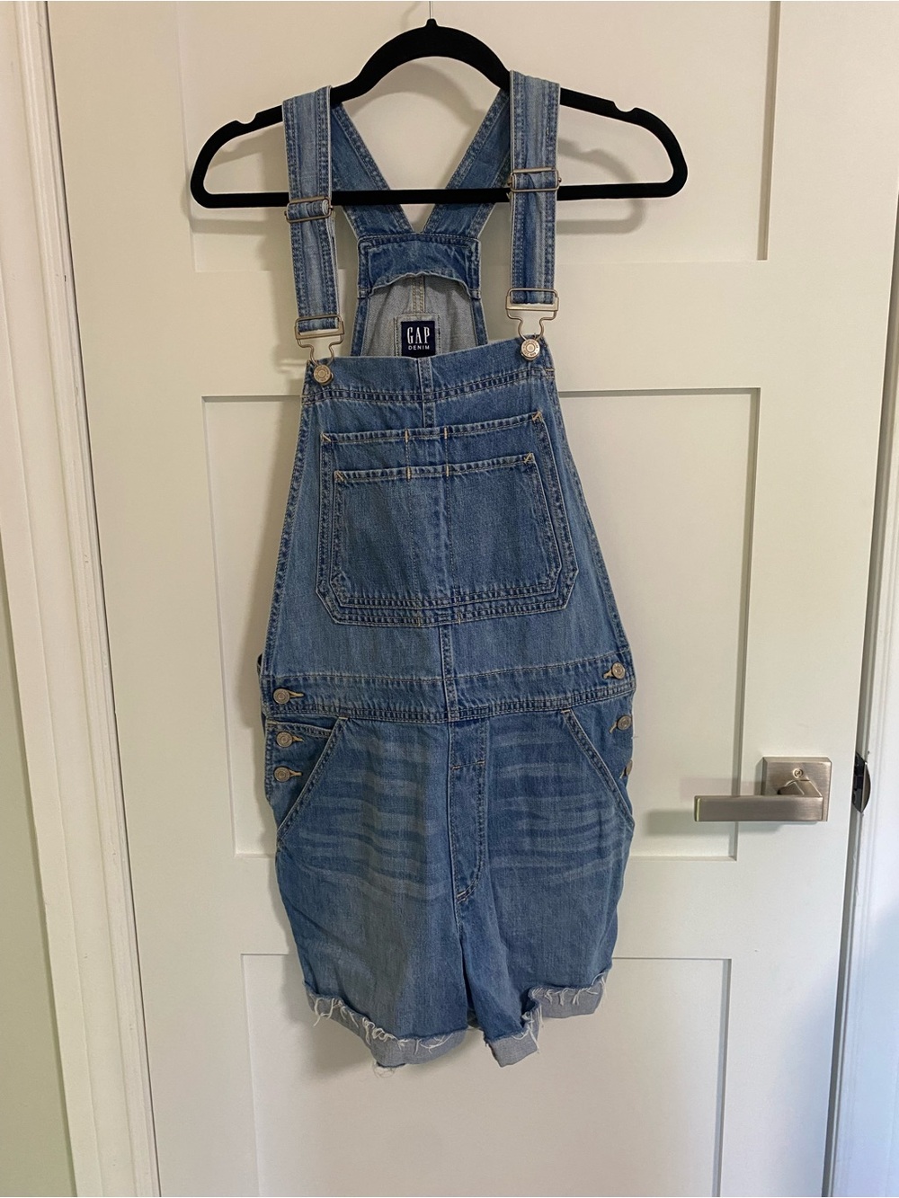 GAP Medium Blue Denim Shortalls with Adjustable Straps